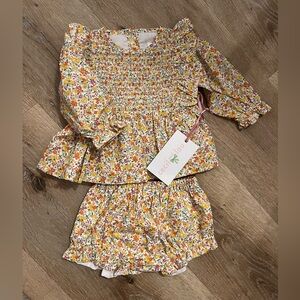 Fall floral smocked outfit